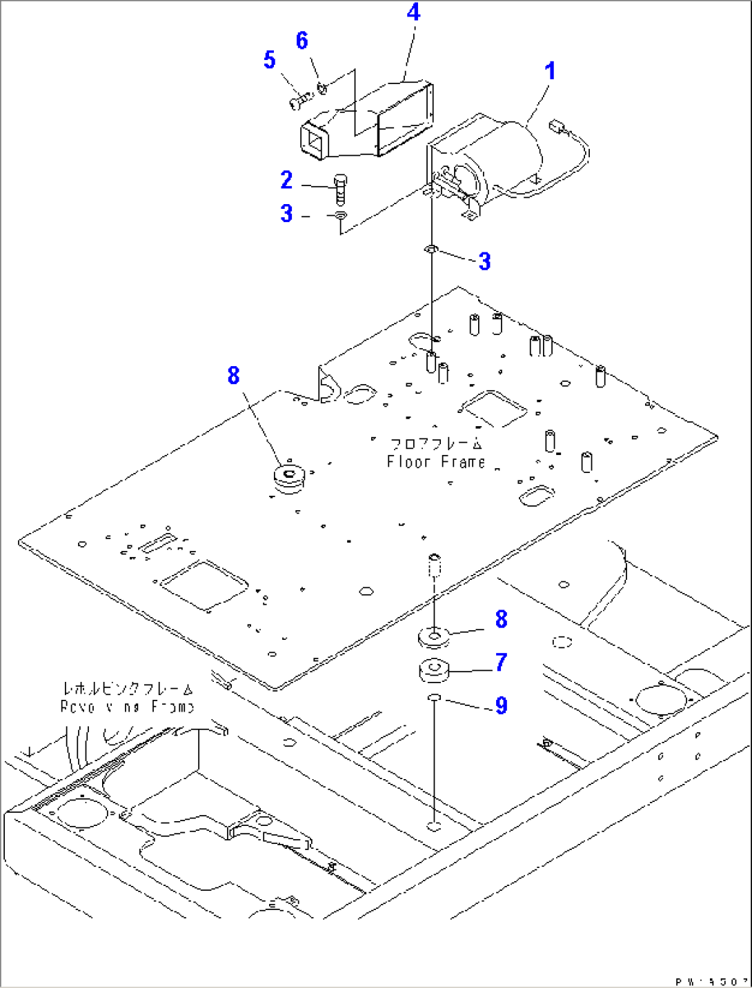 FLOOR FRAME (HEATER AND CUSHION)(#11001-)