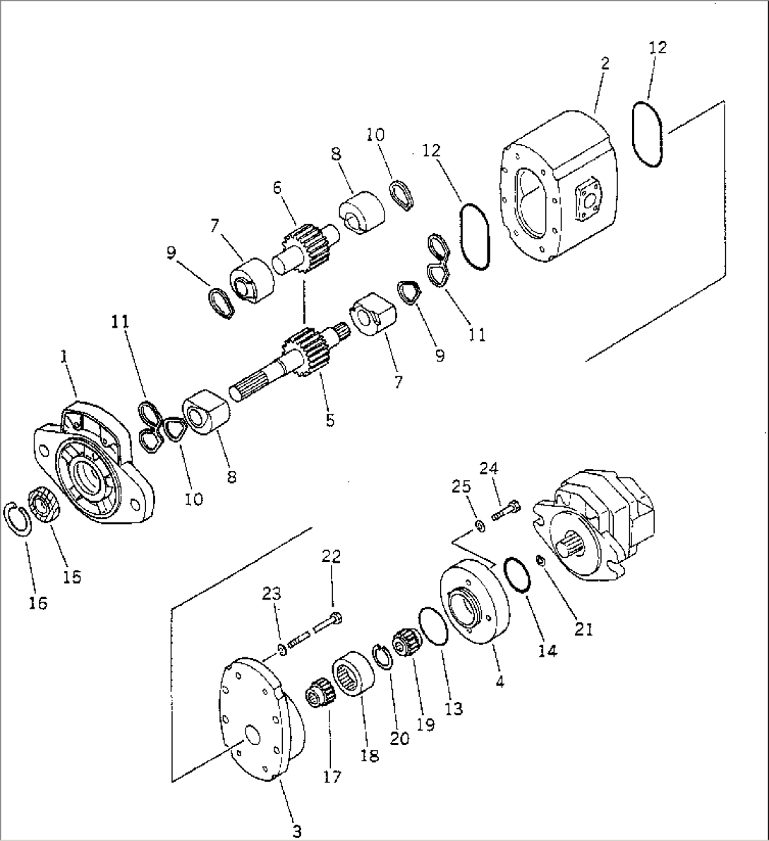 HYDRAULIC PUMP (1/2) (FOR TRANSMISSION AND DIFFERENTIAL LOCK)(#60032-)