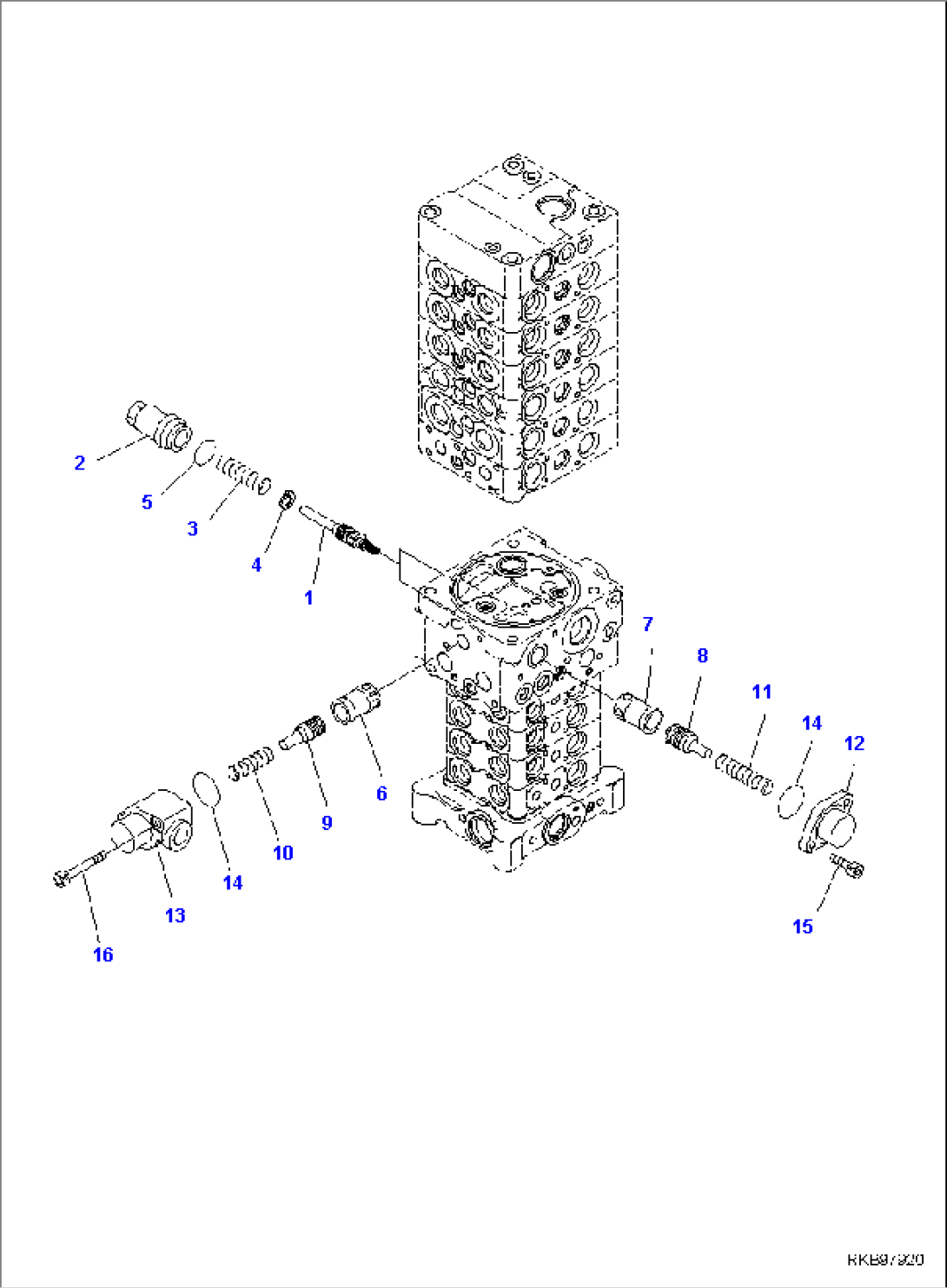 MAIN CONTROL VALVE (10-SPOOL) (7/32)
