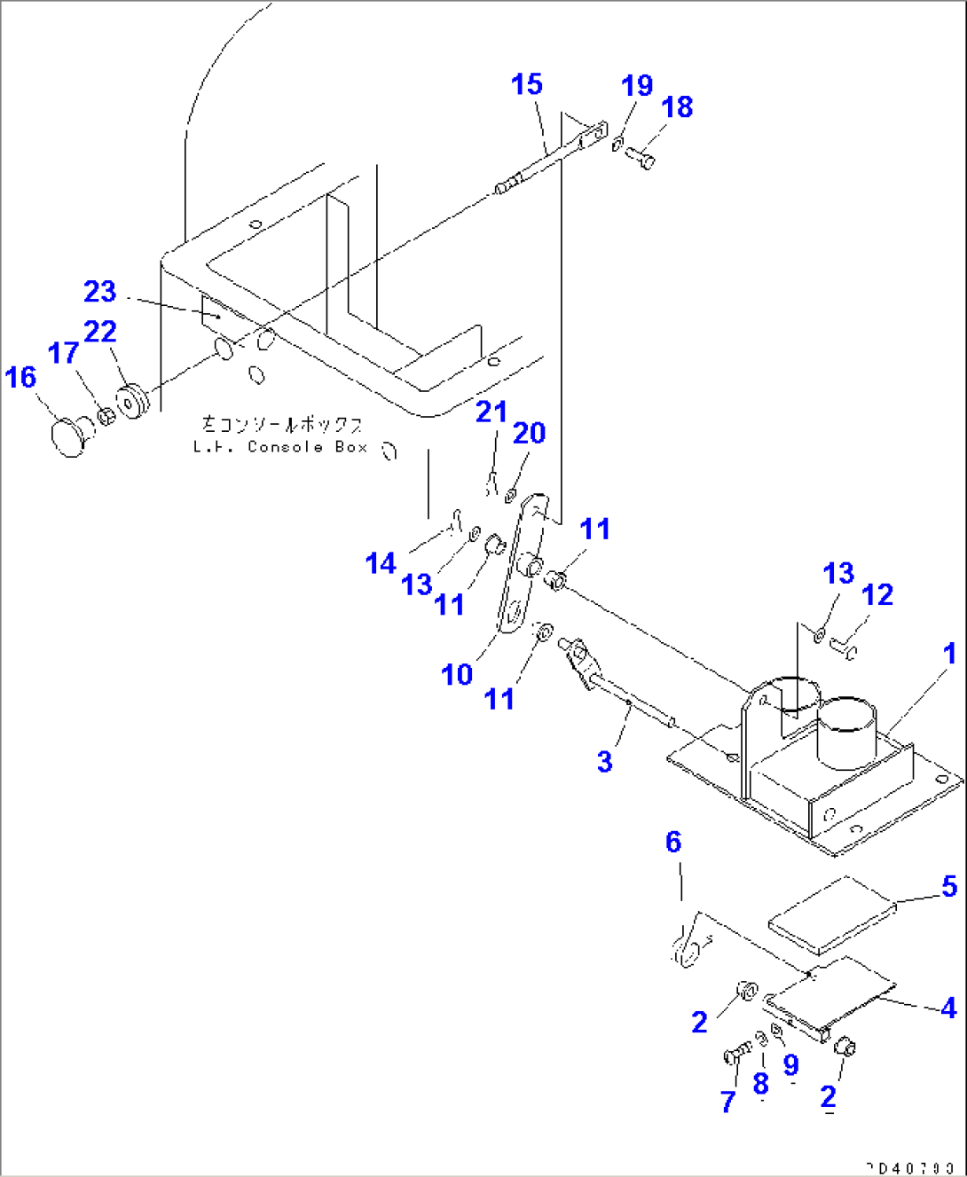 CAR HEATER RELATED PARTS (4/6) (DEFROSTER CONTROL LEVER) (WITH 2-PERSONS CAB)(#60001-)