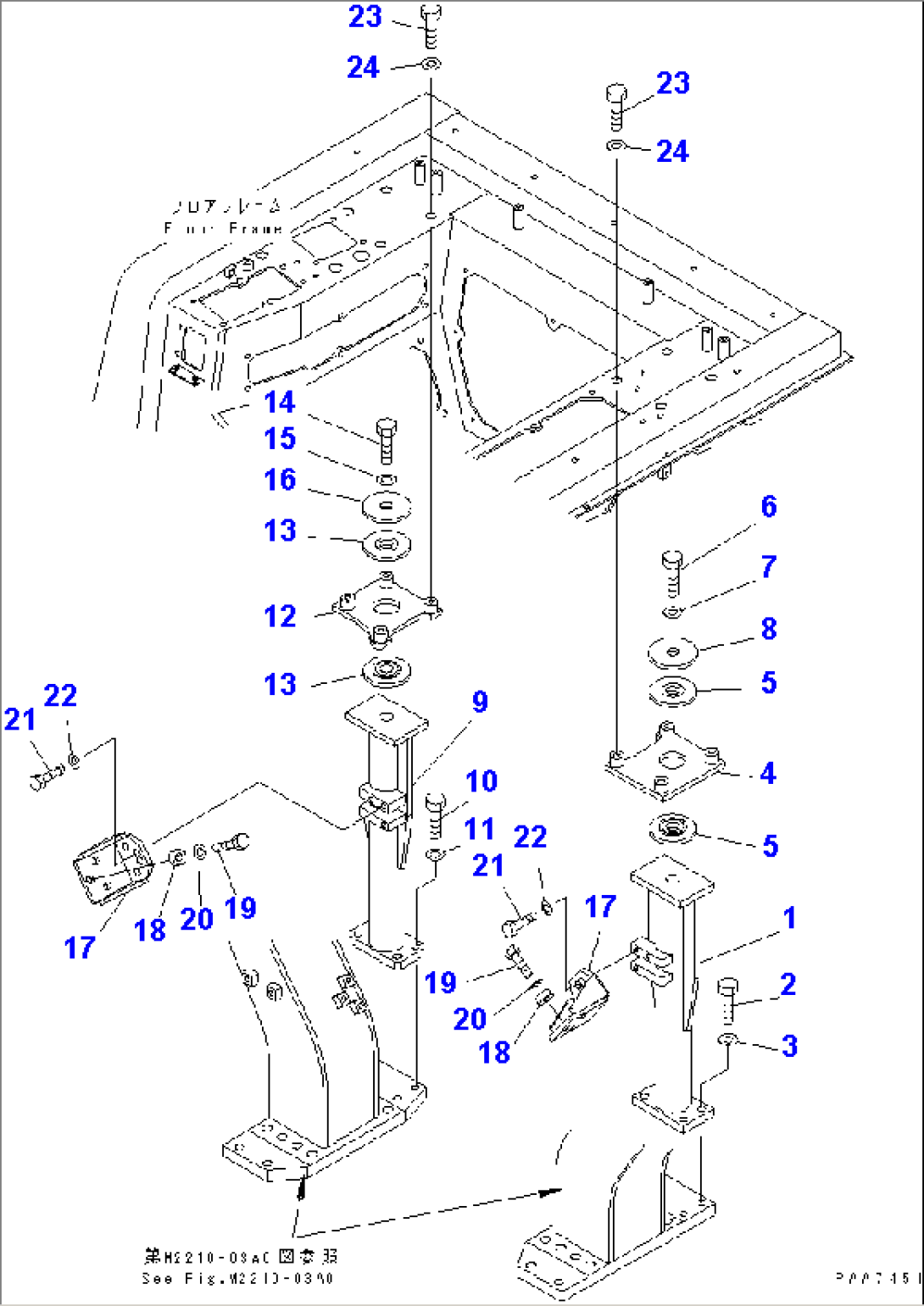 FLOOR SUSPENTION (RIGID MOUNT) (WITHOUT CAB)(#B20001-B20500)