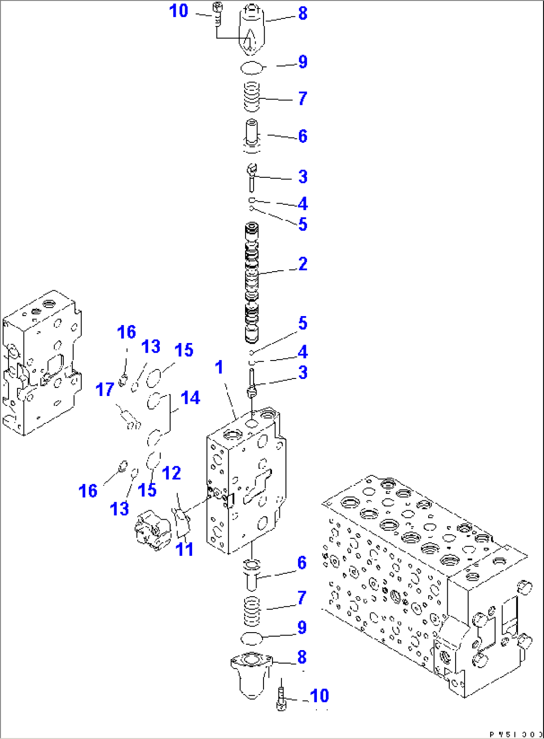 MAIN VALVE (7-SPOOL) (16/18) (FOR 1-PIECE BOOM)