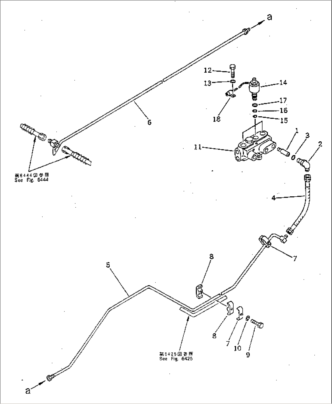 HYDRAULIC PIPING (FRONT SUSPENSION LOCK CYLINDER LINE) (1/2)