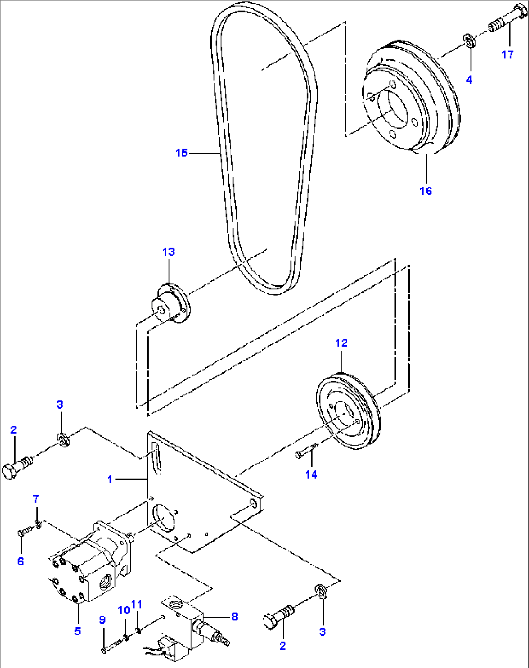 FIG. H5140-01A7 LOCK/UNLOCK DIFFERENTIAL HYDRAULIC PUMP MOUNTING - S/N 202724 AND UP