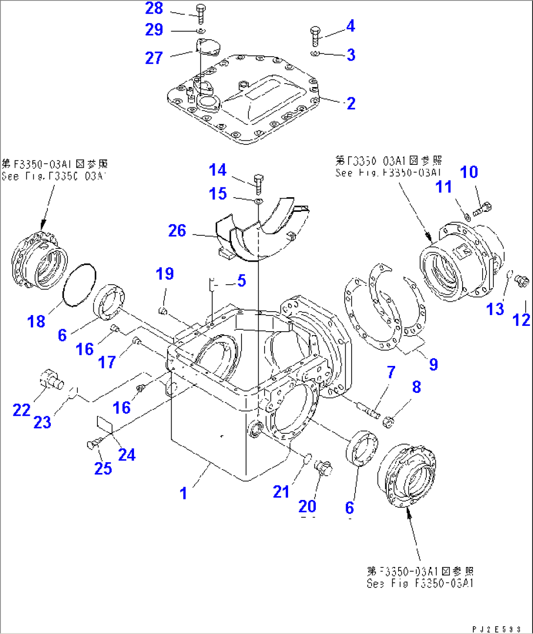 FRONT DIFFERENTIAL (HOUSING AND RELATED PARTS) (LIMITED SLIP DIF.)