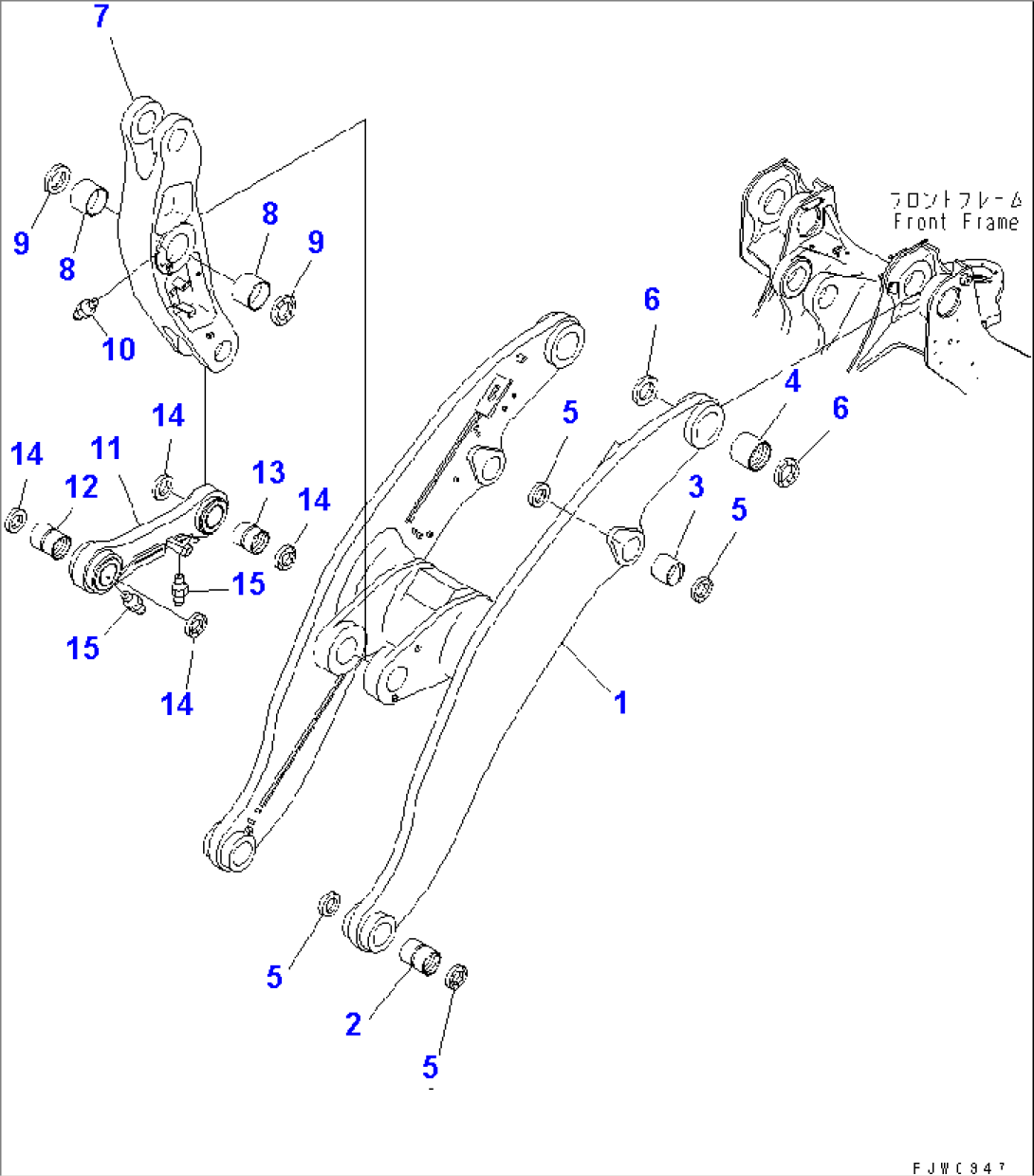 LIFT ARM AND BELLCRANK (WITH AUTO GREASE)(#51075-)