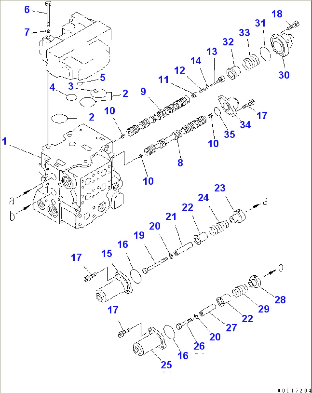 CONTROL VALVE (3-SPOOL) (FOR TRIMMING DOZER) (1/6)