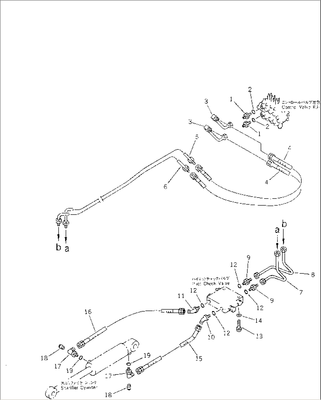 HYDRAULIC PIPING (SCARIFIER CYLINDER LINE) (2/2)(#10001-11034)