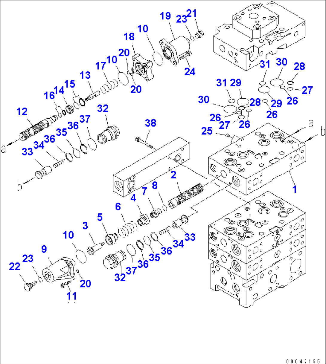 MAIN VALVE (2-SPOOL) (3/8)(#55001-)