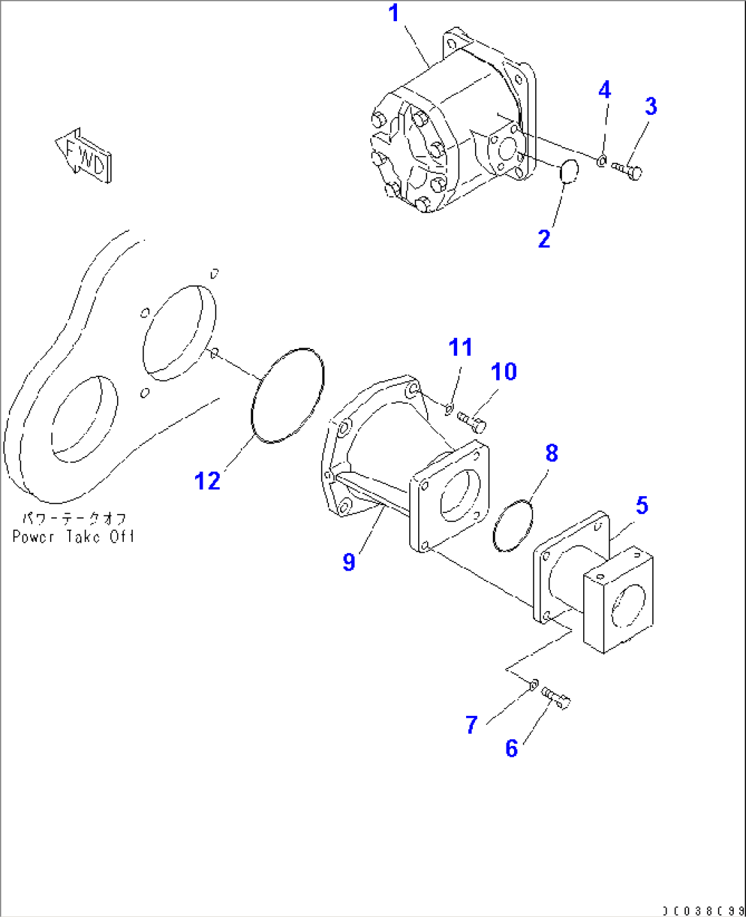 HYDRAULIC PUMP (WITHOUT TOWING WINCH) (COLD WEATHER (A) SPEC.)(#14592-)