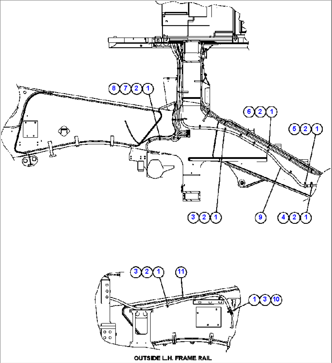 POWER CABLE ROUTING (L.H. FRAME RAIL)
