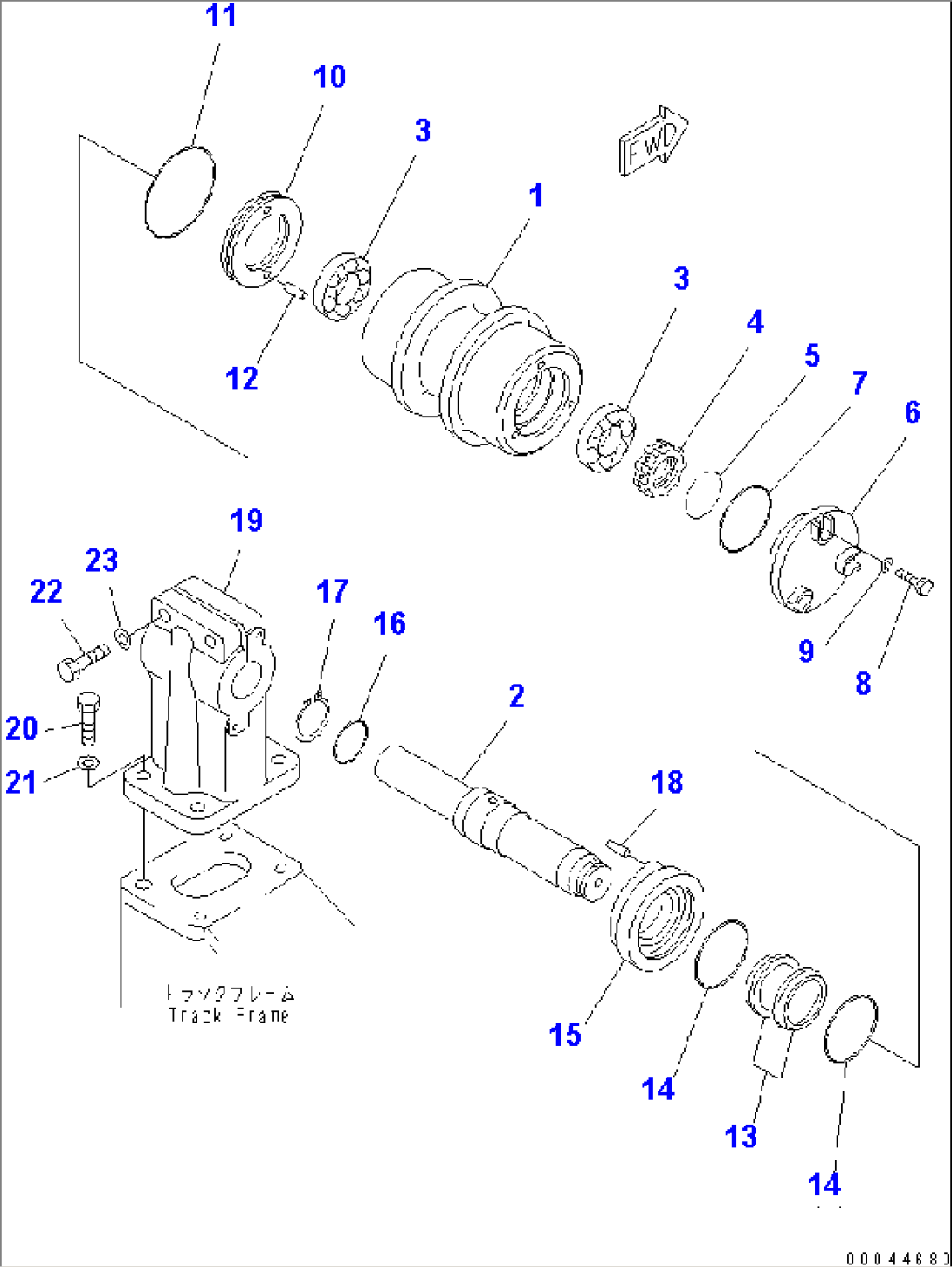 CARRIER ROLLER (FOR SLAG HANDLING) (L.H.)(#37553-)