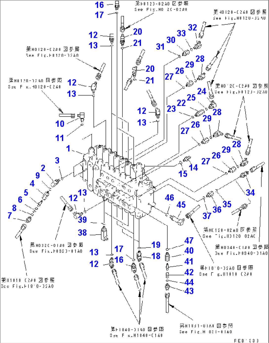 MAIN VALVE (CONNECTING PARTS) (1 ACTUATOR)(#10001-11999)