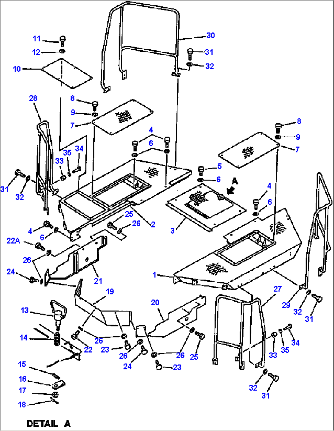 SIDE FLOOR AND HAND RAILS FOR MACHINES WITH CAB