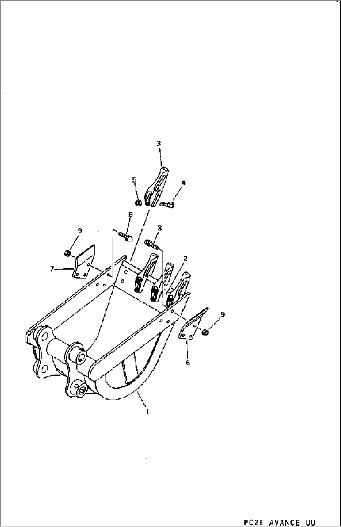 REINFORCED BUCKET¤ 0.07M3 (MINI 0.11M3) WIDTH 500MM(#7001-10800)