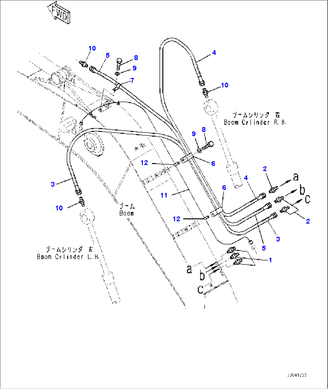 Boom, 5200mm Lubrication Piping, 100 Hours Lubrication Interval (PC200LC-8M0)