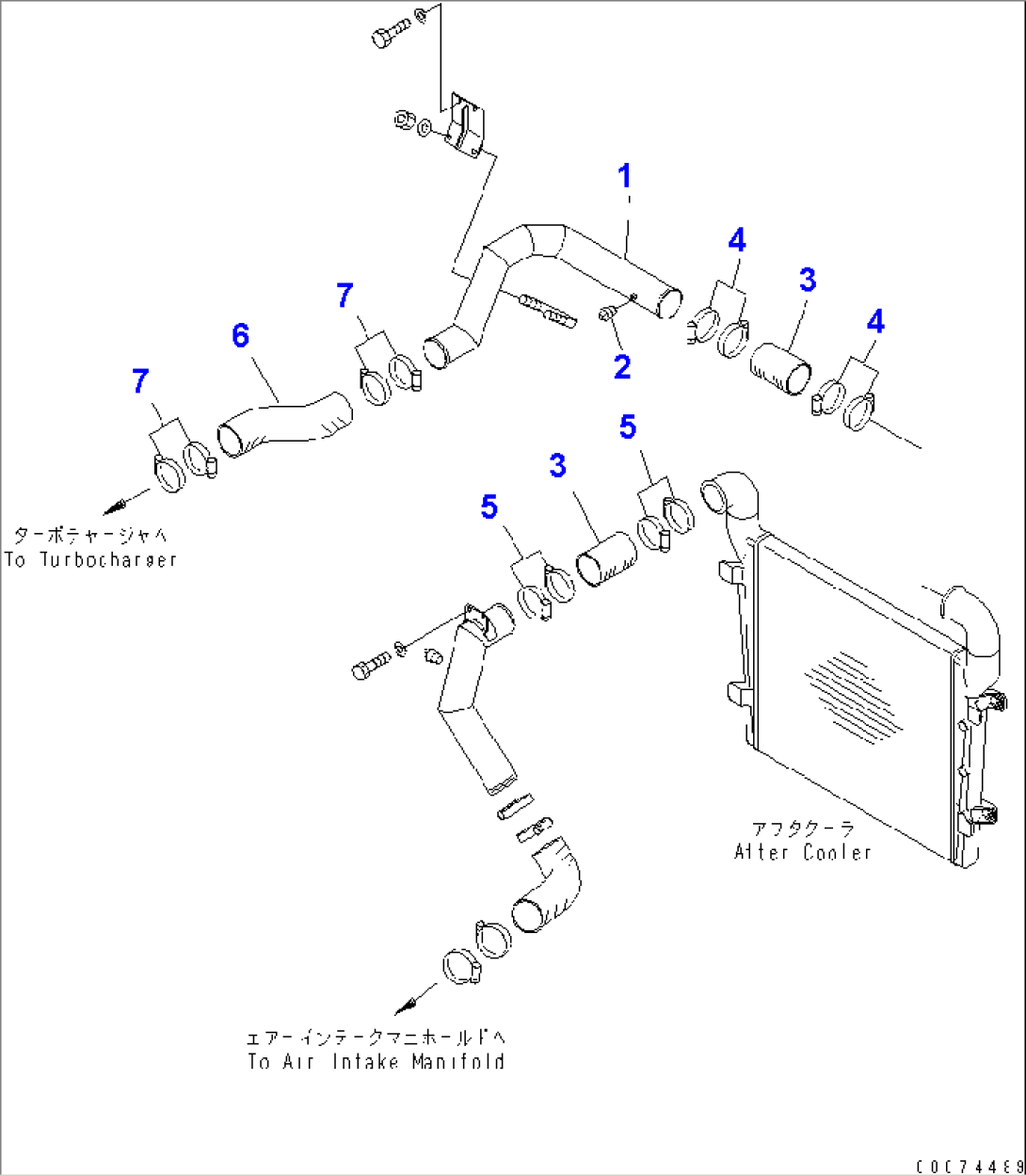 RADIATOR (AFTER COOLER PIPING)(#51075-)