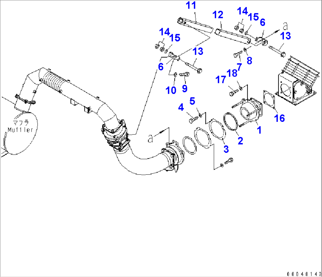 EXHAUST PIPING (2/4) (JOINT AND GUIDE)(#7001-)