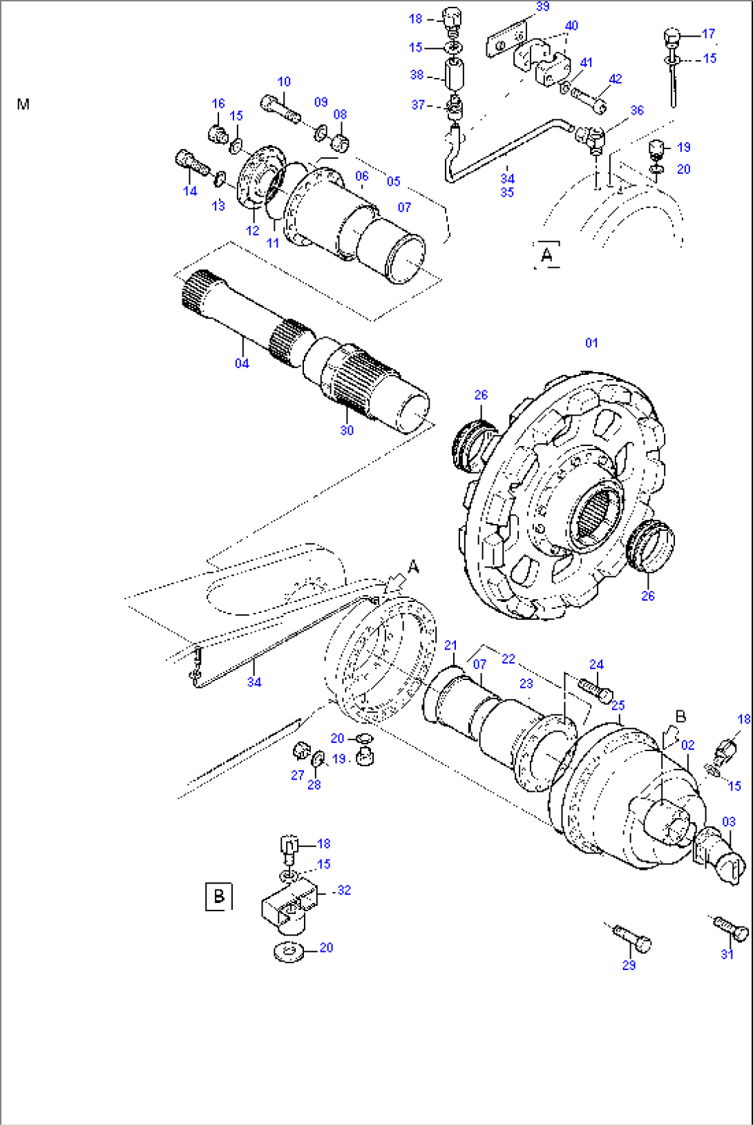 Track Group - Drive Sprocket Side, R.H. and L.H.