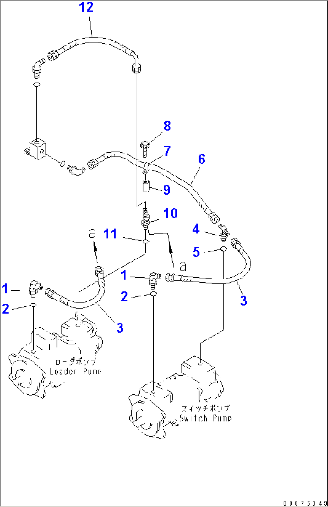 TORQUE CONVERTER AND TRANSMISSION (HYDRAULIC PIPING) (DRAIN LINE)(#51075-)