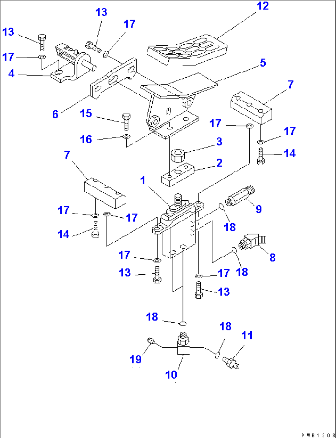 FLOOR FRAME (ATTACHMENT CONTROL PEDAL) (1 ACTUATOR)