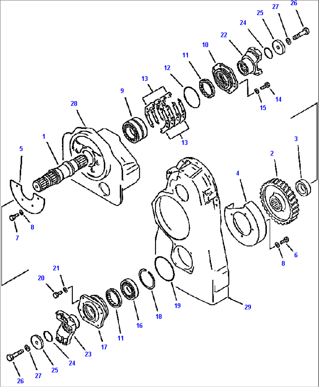 FIG NO. 2518 TRANSMISSION LOWER OUTPUT GEARS AND SHAFT