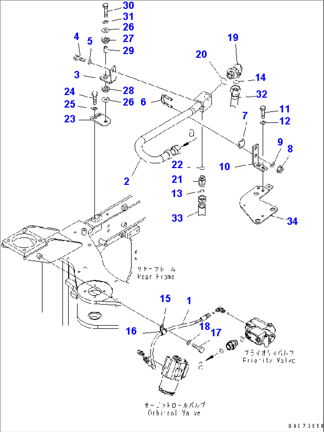 STEERING VALVE PIPING (PRIORITY VALVE TO STEERING VALVE)