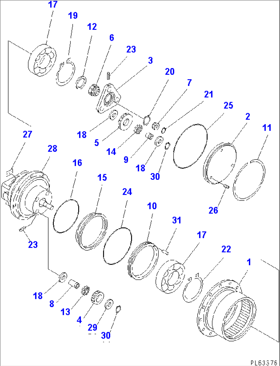 TRAVEL MOTOR (1/3) (INNER PARTS)