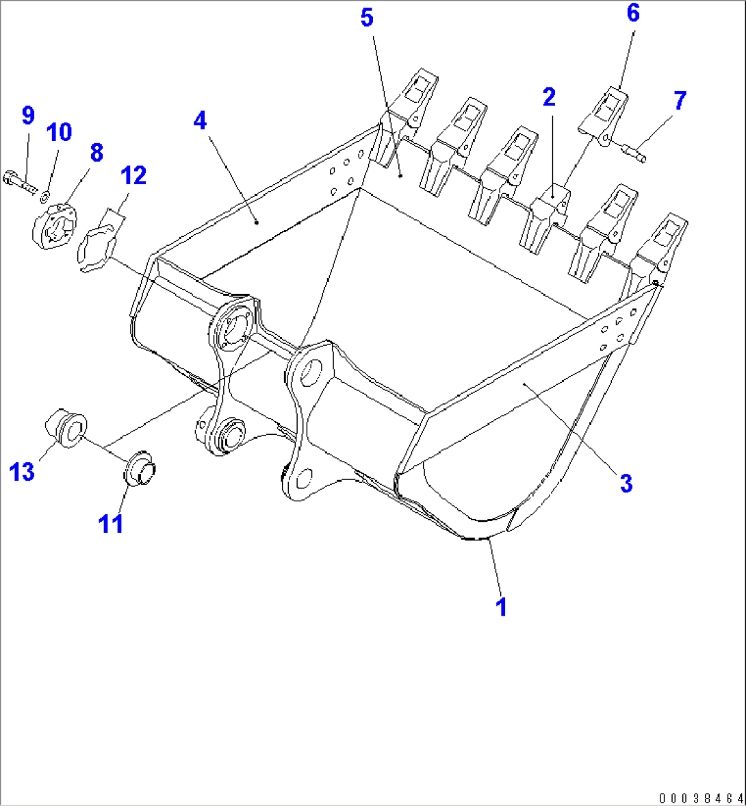 BUCKET¤ 1.4M3¤ 1515MM (HORIZONTAL PIN TYPE) (WITH ADJUSTING)(#34268-)