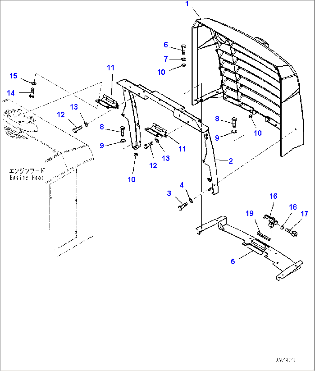 Engine Hood, Grille (#80001-)