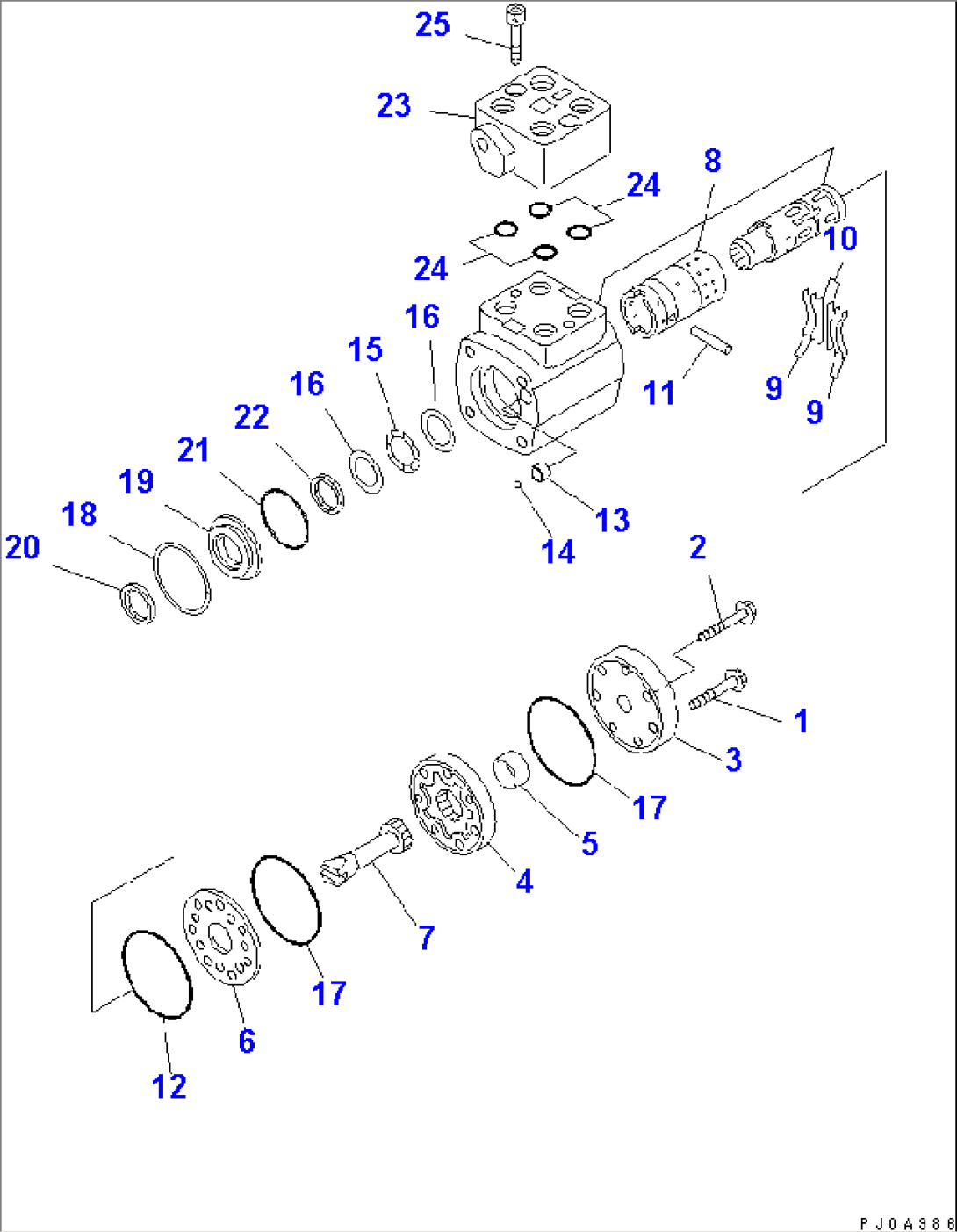 STEERING WHEEL AND COLUMN AND ORBITROL (ORBITROL VALVE)(#54095-)