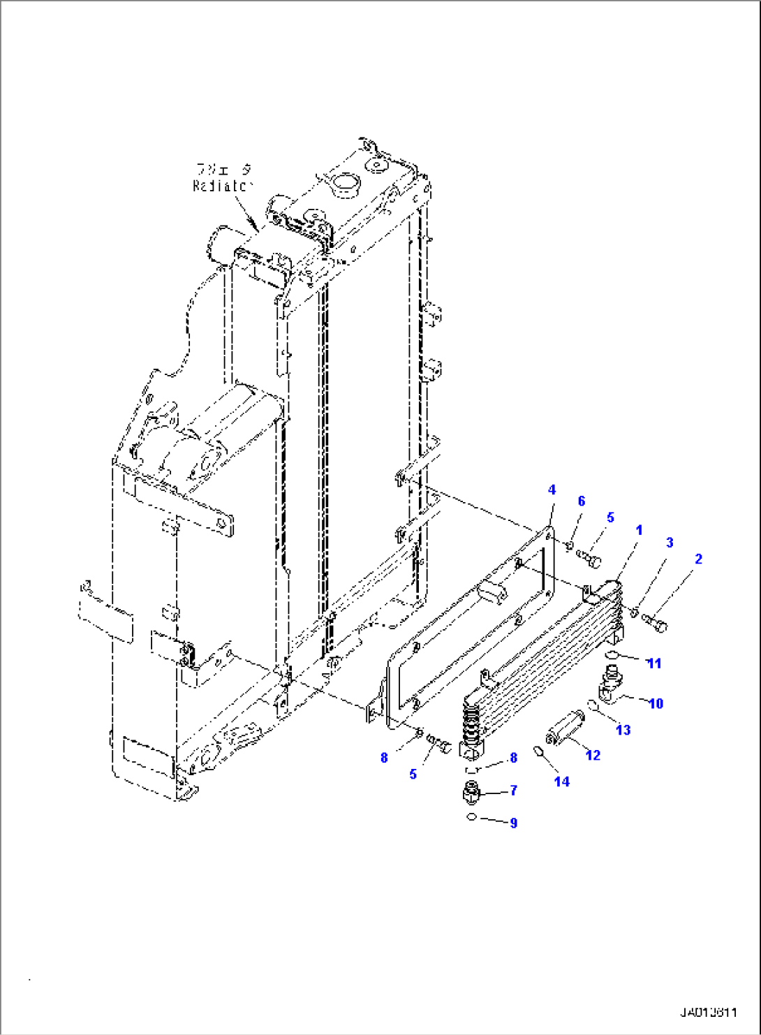 COOLING SYSTEM, WITH RADIATOR PROTECTIVE NET, FUEL COOLER