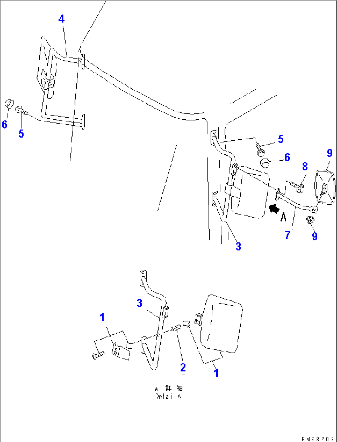 ADDITIONAL REAR VIEW MIRROR (VEHICLE INSPECTION PARTS) (WITH CAB)