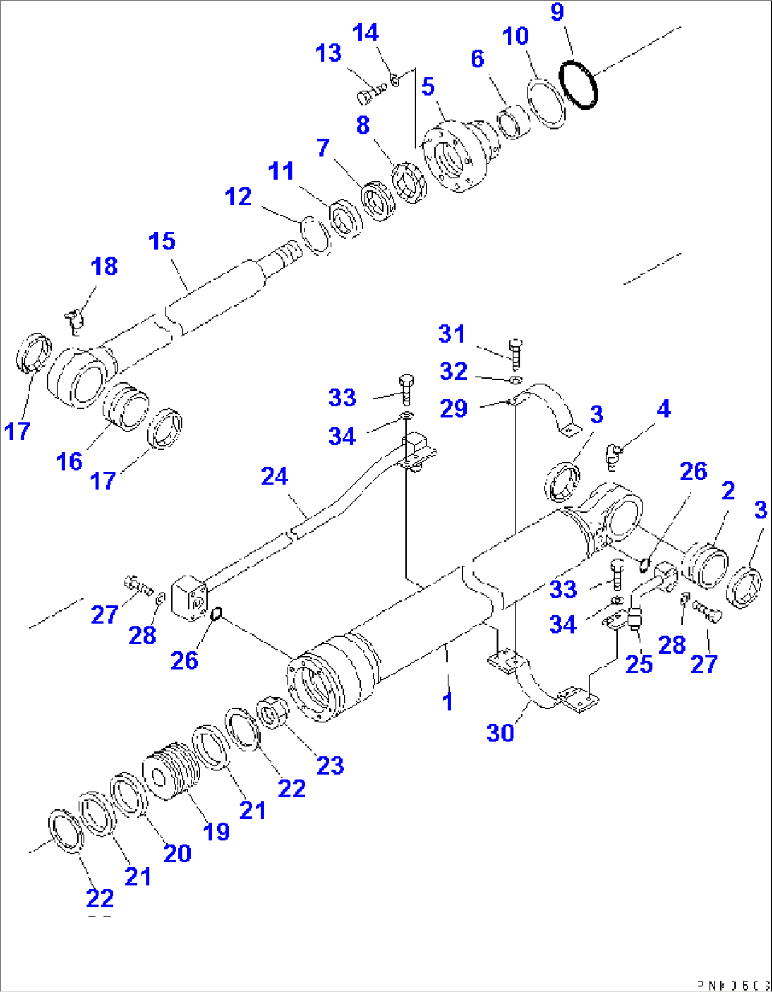 BUCKET CYLINDER (INNER PARTS) (FOR MONO BOOM)(#1021-1200)