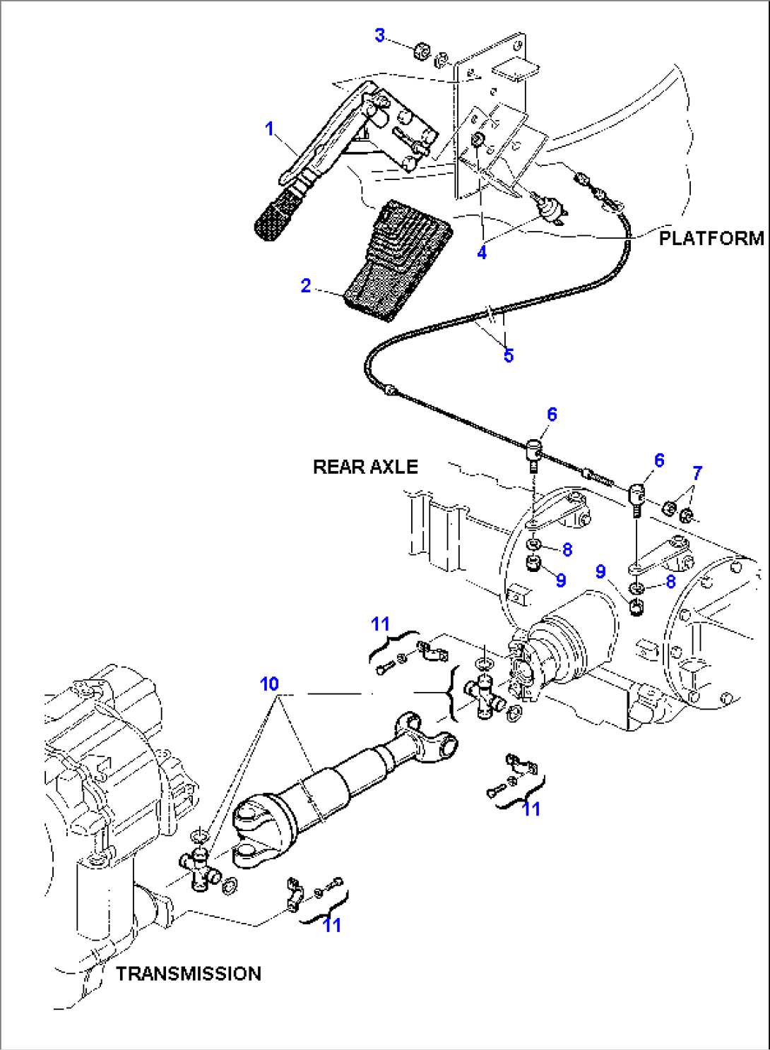 HANDBRAKE AND RFEAR PROPELLER SHAFT