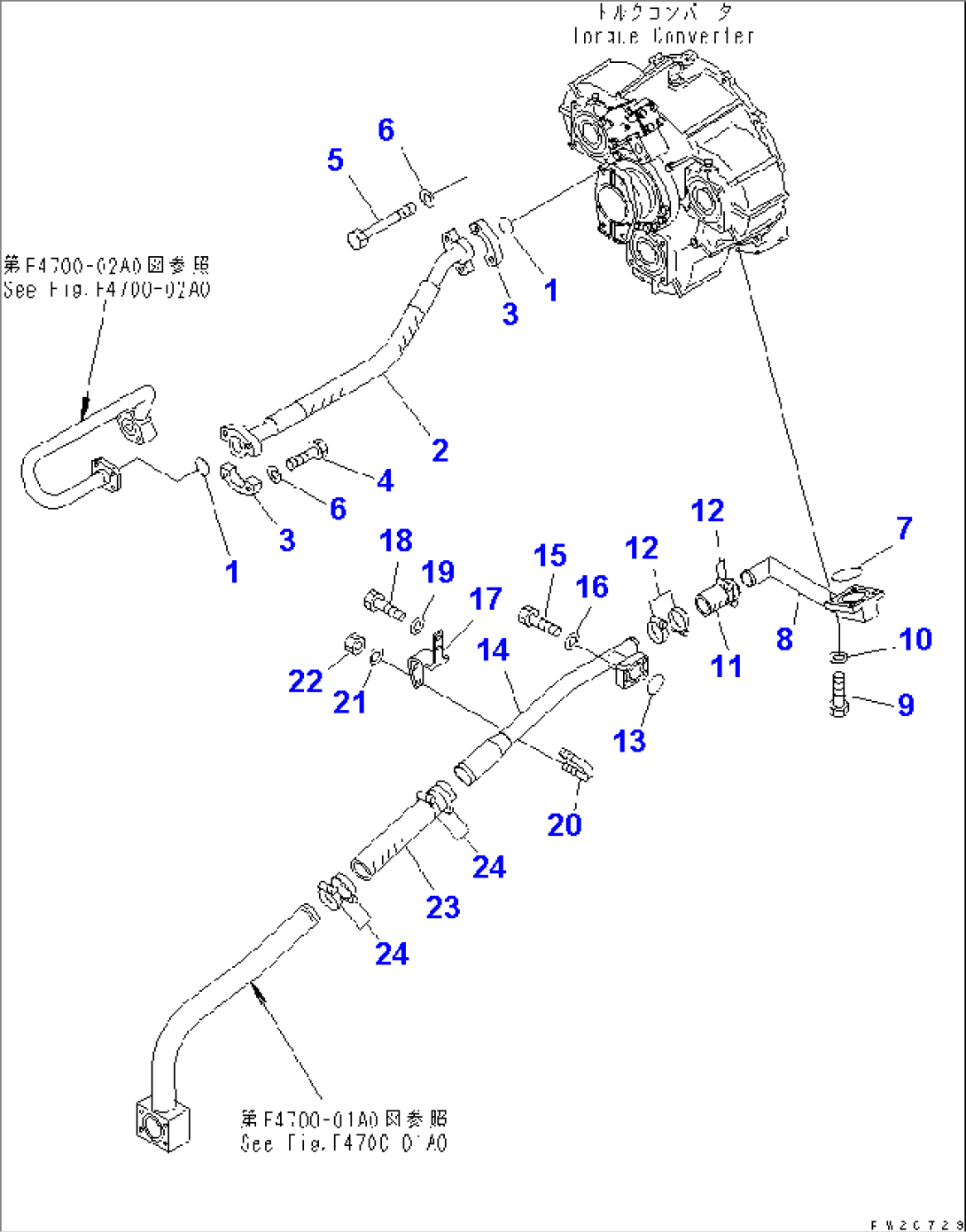 TORQUE CONVERTER AND TRANSMISSION LINE (TORQUE CONVERTER PIPING¤ 1/2)(#52001-)