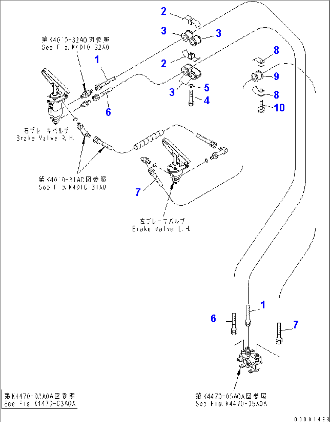 OPERATOR AREA (BRAKE PEDAL) (BRAKE PIPING) (1/3)(#50079-)