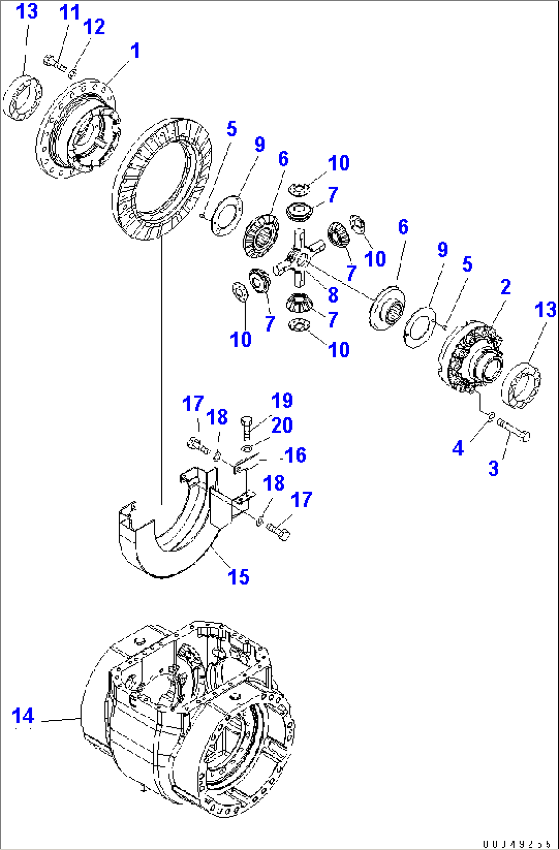 FRONT AXLE (DIFFERENTIAL¤ 2/3)(#85001-90000)