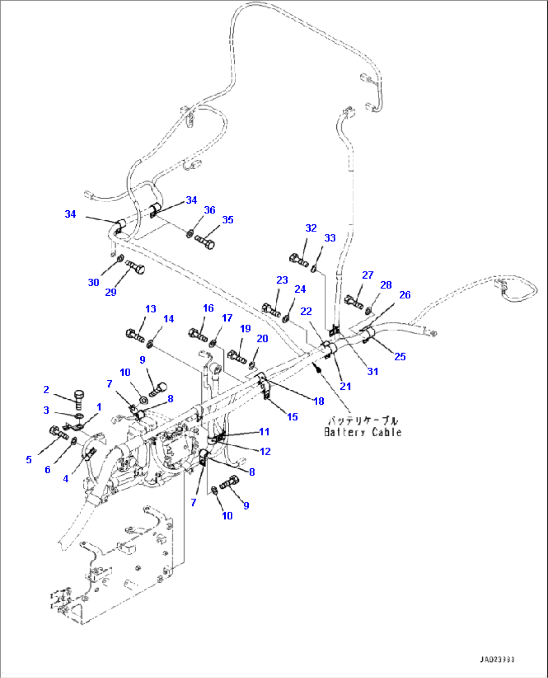 E0202-002003 REAR WIRING HARNESS MOUNTING WITH 140 AMP ALTERNATOR (2/3)