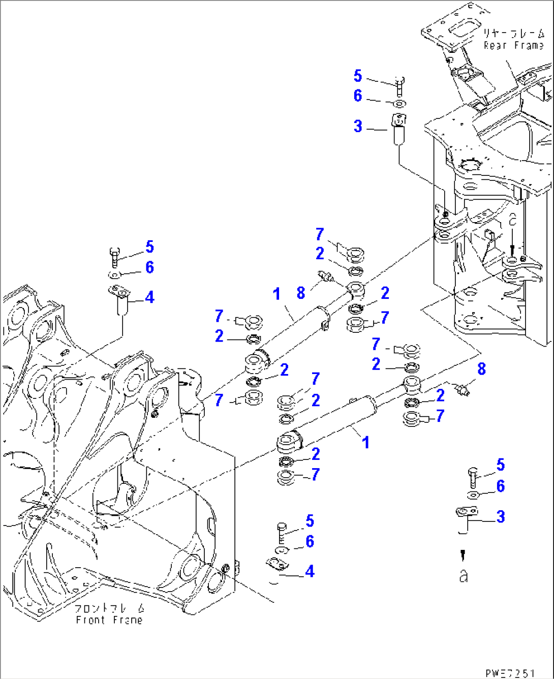 STEERING CYLINDER (CYLINDER AND SEAL)(#50001-52000)