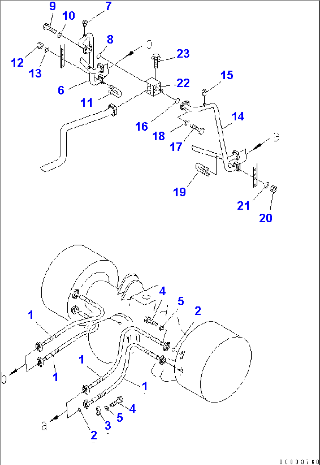 BRAKE COOLING OIL LINE (PIPING) (FRAME RELATED) (2/3)