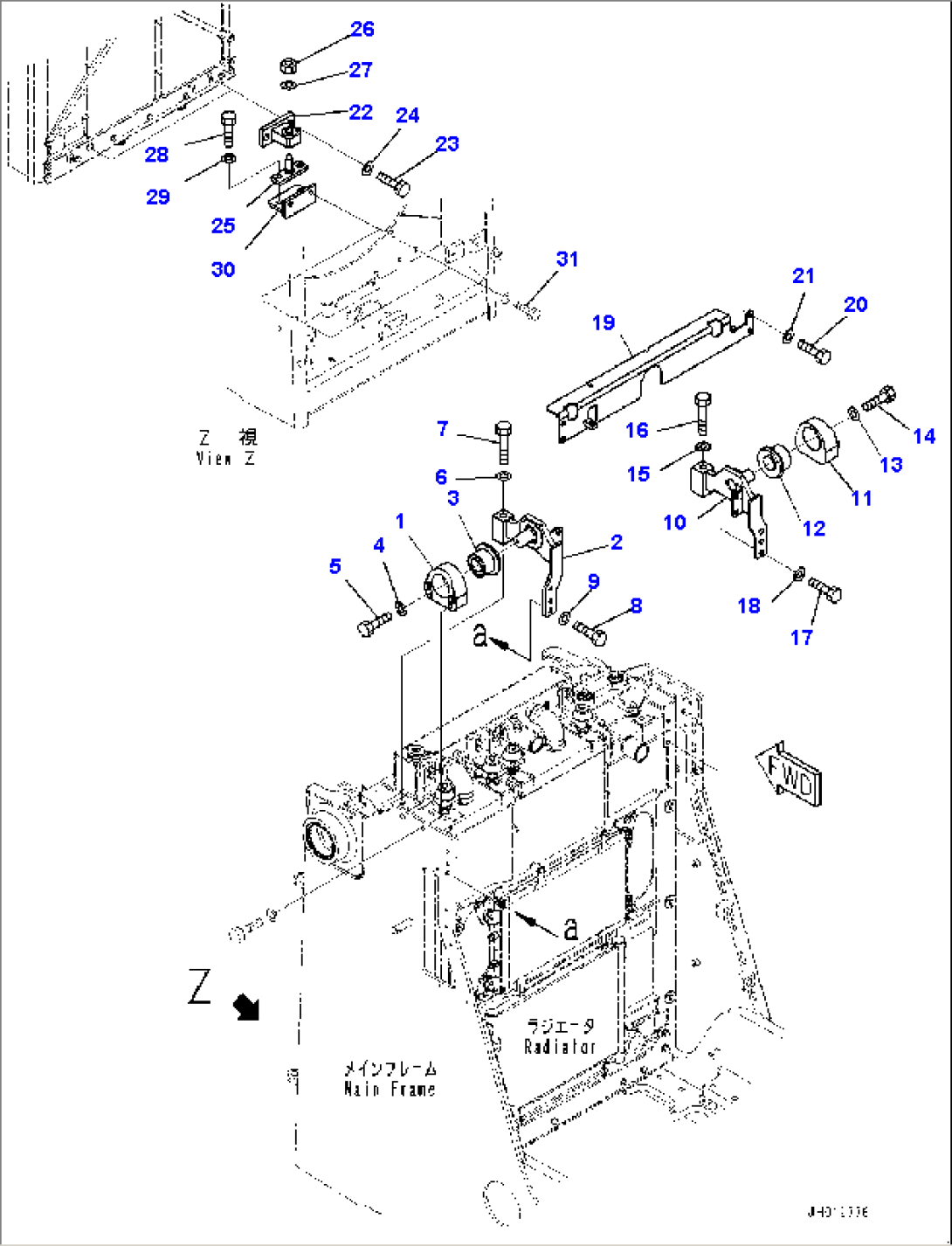 Cooling System, Radiator Mounting (#22083-)