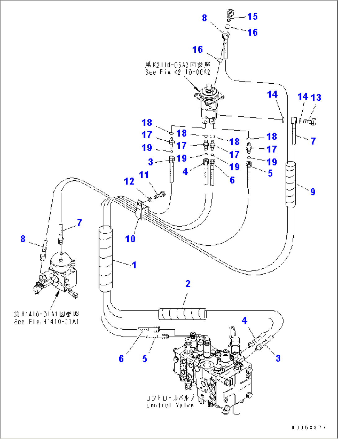 FLOOR FRAME (P.P.C. VALVE PIPING) (FOR STRAIGHT TILT DOZER)