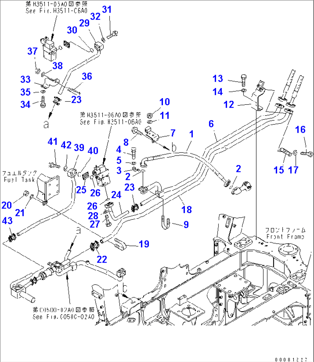 BRAKE COOLING PIPING (OIL COOLER TO LINE FILTER) (1/3)(#2396-)