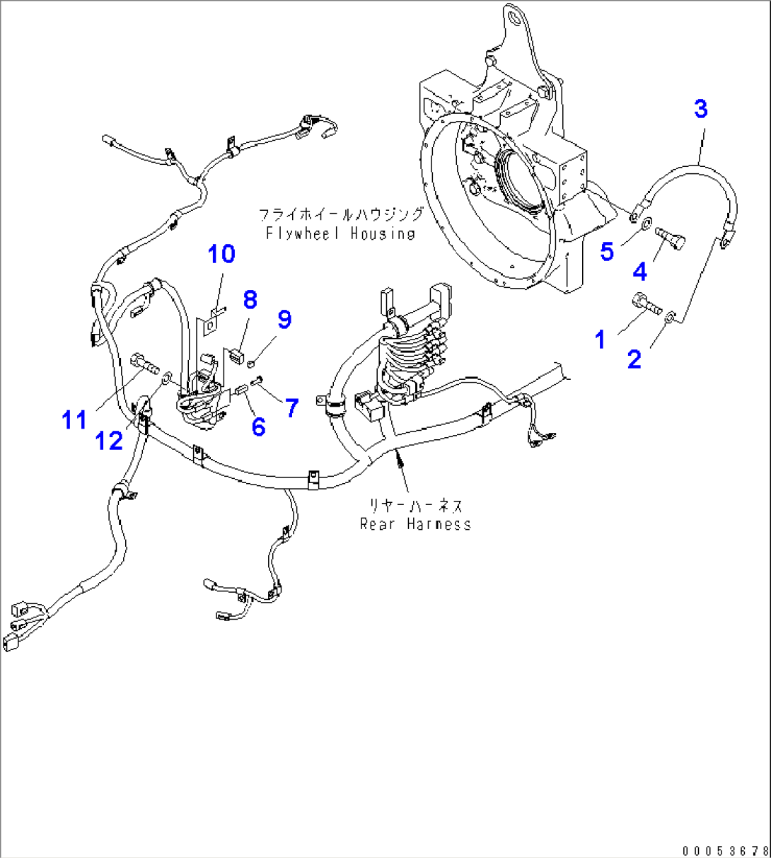 REAR HARNESS (CABLE¤ ENGINE GROUND¤ AND CAP)