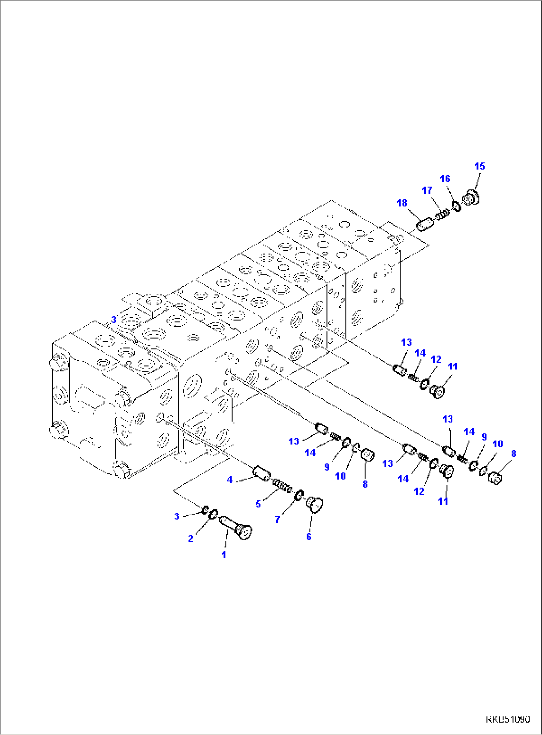 10-SPOOL CONTROL VALVE (WITH BACKHOE PPC) (10/16)