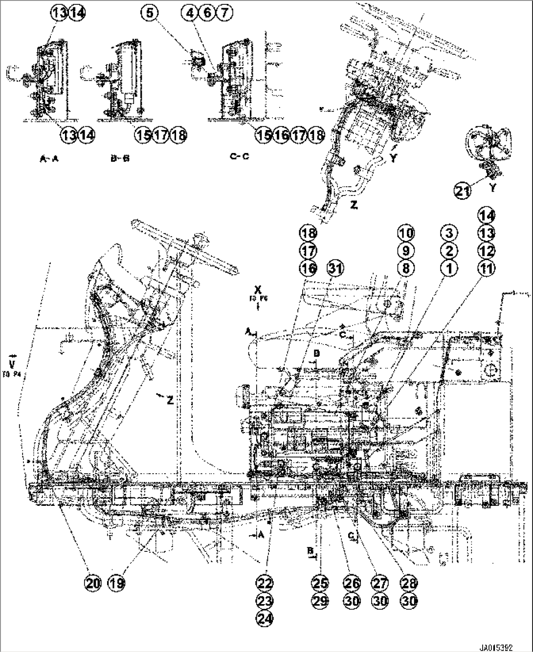 FLOOR SUB (KOMTRAX) (FOR INDNESIA)(1/3)(#53119-)