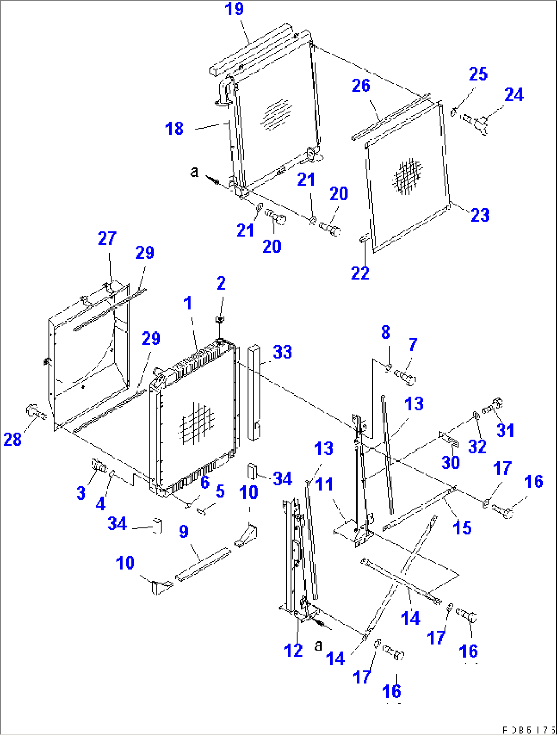 COOLING (RADIATOR) (OIL COOLER SWING TYPE)(#1201-1281)