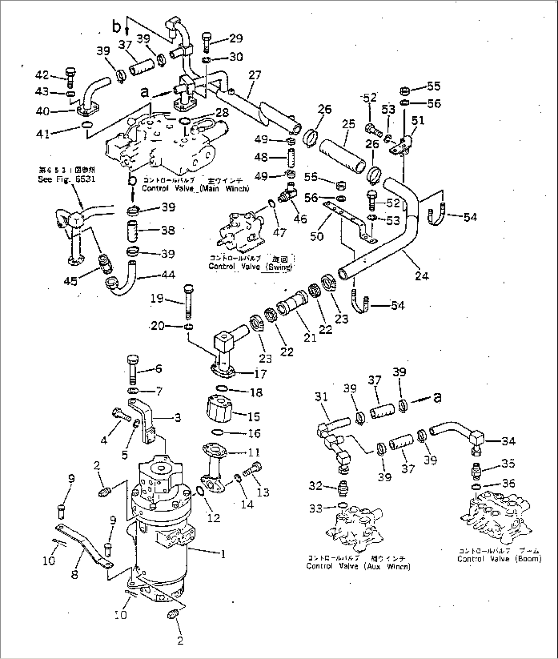 HYDRAULIC PIPING (CONTROL VALVE TO SWIVEL JOINT)