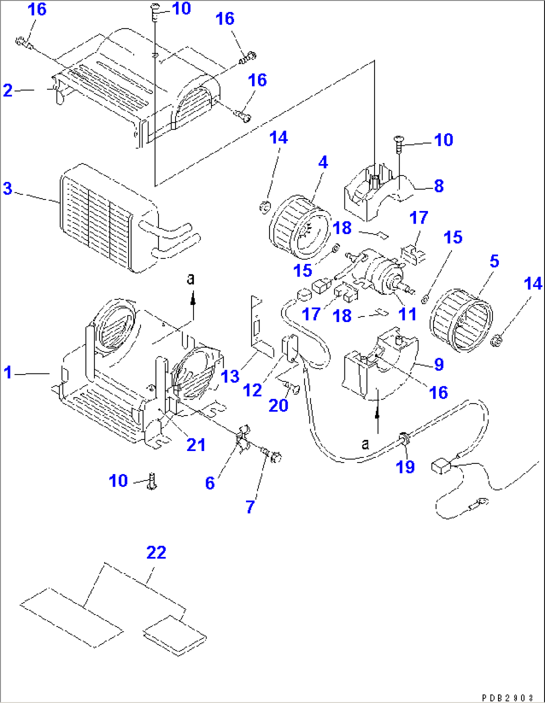HOT WATER CAR HEATER (INNER PARTS)(#81310-)